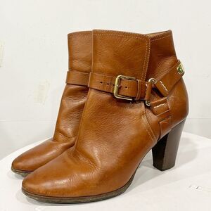 Ralph Lauren Collection Boot Womens Black Label Cognac Equestrian Ankle Sz 9